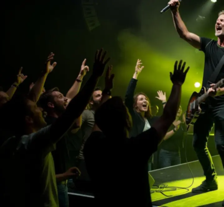 Korábbi Trip Insight Guide koncert hangulatképe közönséggel és színpadi fénnyel